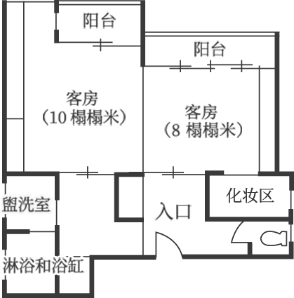 floor plan: 松套房