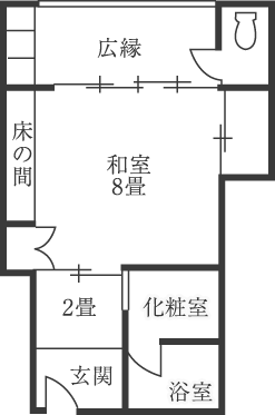 間取り図：和室一間