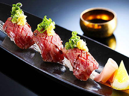Tajima beef nigiri sushi