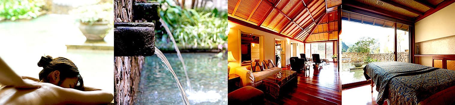 まるで花香り水音響く、ヴィラの庭先